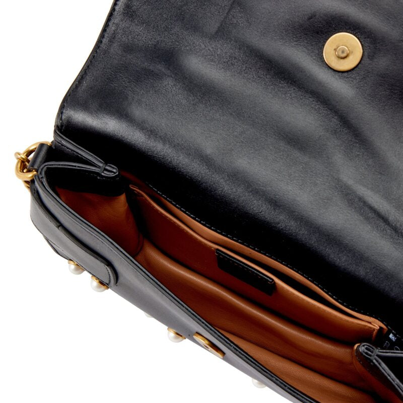 Gucci
Black Calfskin, Imitation Pearl and Strass Mini Queen Margaret Gold Hardware