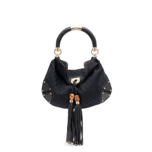 Gucci
Black Monogram GG Canvas Indy Gold and Bamboo