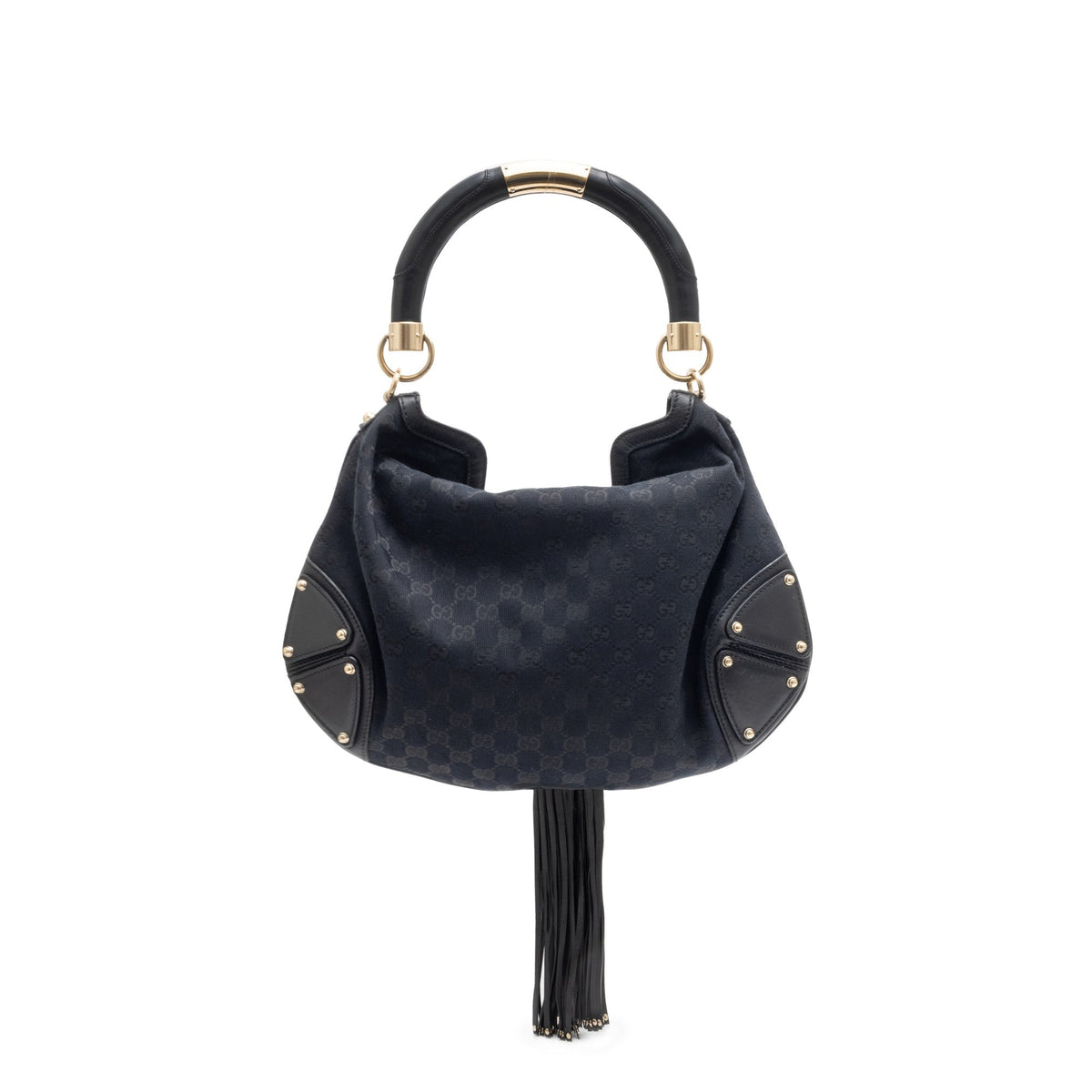 Gucci
Black Monogram GG Canvas Indy Gold and Bamboo