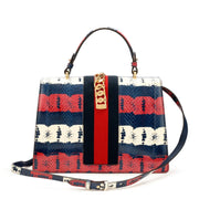 Gucci
Red, Blue, and White Python Large Borsa Sylvie Bag Gold Hardware