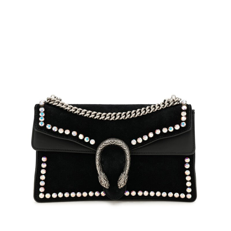 Gucci
Black Suede and Strass Medium Dionysus Bag Silver Hardware