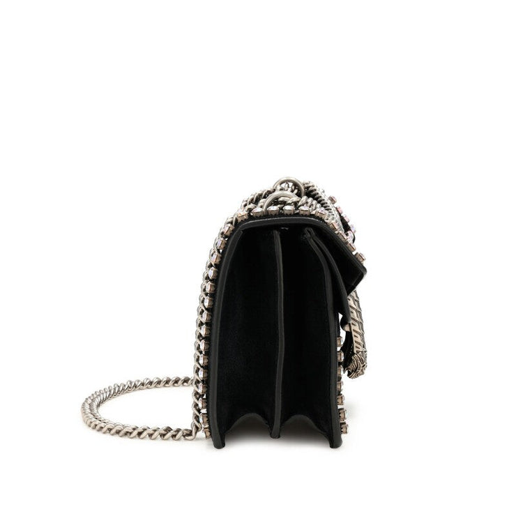 Gucci
Black Suede and Strass Medium Dionysus Bag Silver Hardware