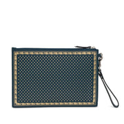 Gucci
SEGA Green and Gold Calfskin GUCCY Wristlet Pouch Silver Hardware