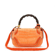 Gucci
Orange Crocodile Whipstitch Medium New Bamboo 1921 Top Handle Bag Gold Hardware, 2011