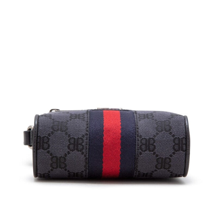 Gucci x Balenciaga The Hacker Project
Black Monogram Jacquard Canvas Hacker Shoulder Zip Bag Silver Hardware, 2021