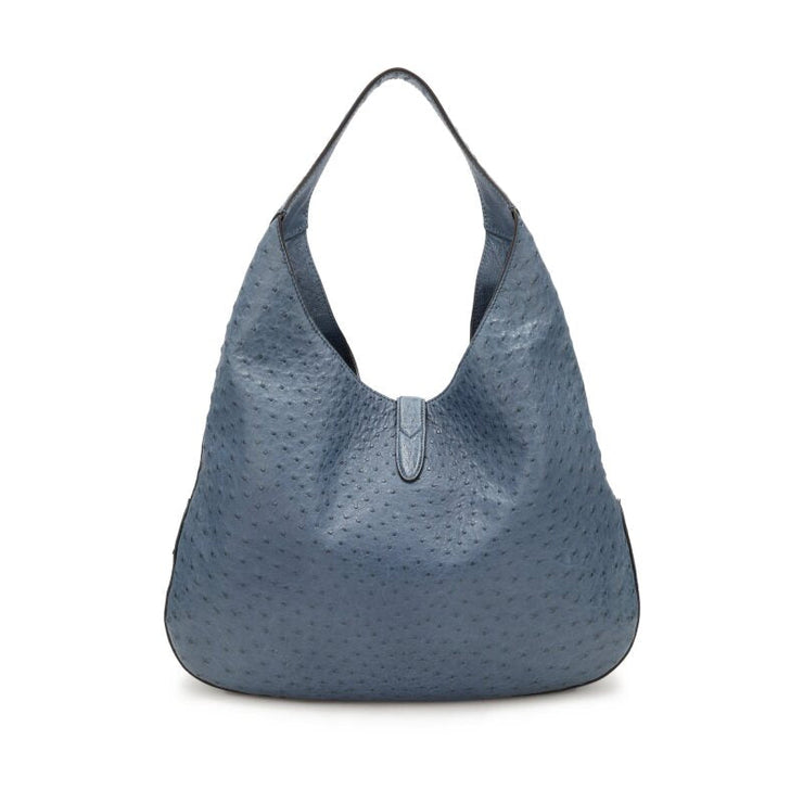 Gucci
Washed Indigo Ostrich Large Jackie Hobo Bag Silver Hardware
