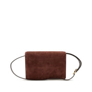 Gucci
Brown Suede Small GG Ring Shoulder Bag Gold Hardware