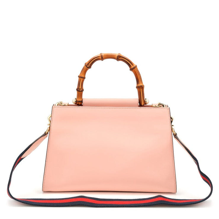 Gucci
Pink and White Calfskin Small Nymphaea Top Handle Bag Gold Hardware
