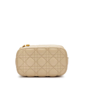 Christian Dior
Beige Cannage Lambskin Small Diortravel Vanity Case Gold Hardware, 2020