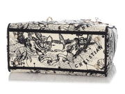Christian Dior
Black and White Embroidered Toile de Jouy Zodiac Lady D-lite Gold Hardware