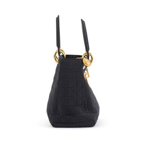 Dior Navy Cloth Cannage Medium Lady Dior Bag with Gold Hardware, circa 2001