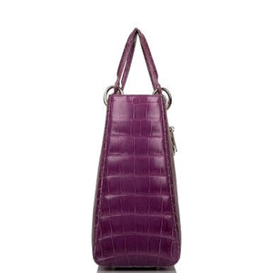 Christian Dior
Purple Shiny Crocodile Large Lady Dior Bag Silver Hardware