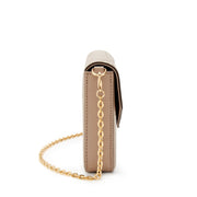 Louis Vuitton
Tourterelle and Crème Monogram Empreinte Pochette Félicie Gold Hardware, 2021