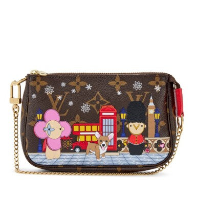 Louis Vuitton
Multicolor Monogram Coated Canvas XMAS Vivienne in London Mini Pochette Accessoires Gold Hardware, 2021