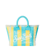 Borsa a mano Colette in tela con stampa a righe