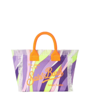 Borsa a mano Colette in tela di cotone multicolore con stampa onde