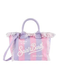 Borsa Colette in tela di cotone rigata