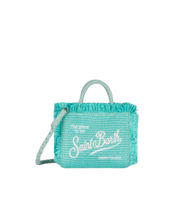 Borsa Mini Vanity Straw verde acqua