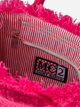 Borsa Mini Vanity in spugna fucsia goffrata