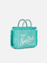 Borsa Mini Vanity Straw verde acqua