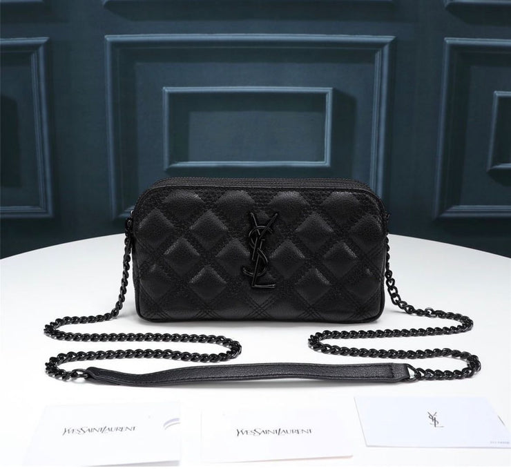 YSL MINI BAG IN MATELASSÉ TOTAL BLACK