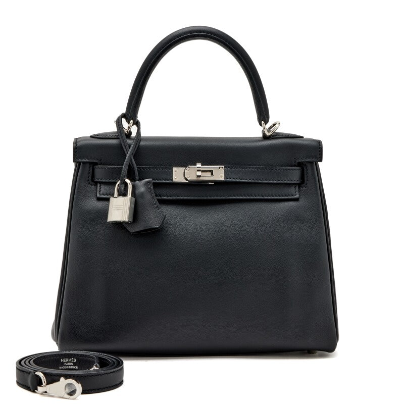 Hermès Black Swift Kelly 25 Palladium Hardware, 2020