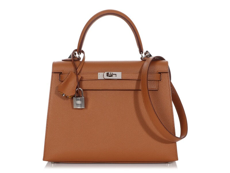 Hermès Gold Epsom and Jaune Ambre Verso Kelly Sellier 25 Palladium Hardware, 2021