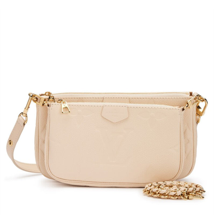 Louis Vuitton Cream Giant Monogram Empreinte Multi Pochette Accessoires Gold Hardware, 2021