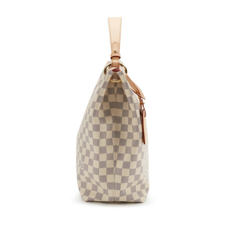 Louis Vuitton White and Blue Damier Azur Coated Canvas Gracefull MM Gold Hardware, 2021