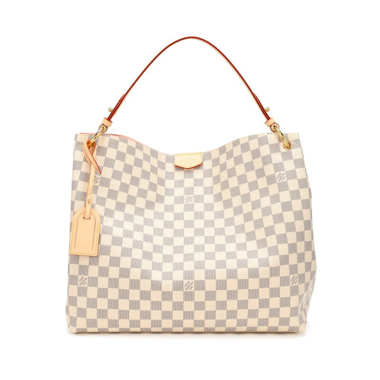 Louis Vuitton White and Blue Damier Azur Coated Canvas Graceful MM Gold Hardware, 2021-2022