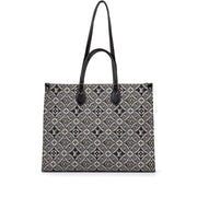 Louis Vuitton Black and White Jacquard and Calfskin Since 1854 On The Go GM Tote Gold Hardware, 2020