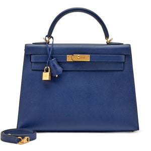 Hermes Bleu Sapphire Epsom Kelly Sellier 32 Gold Hardware, 2015