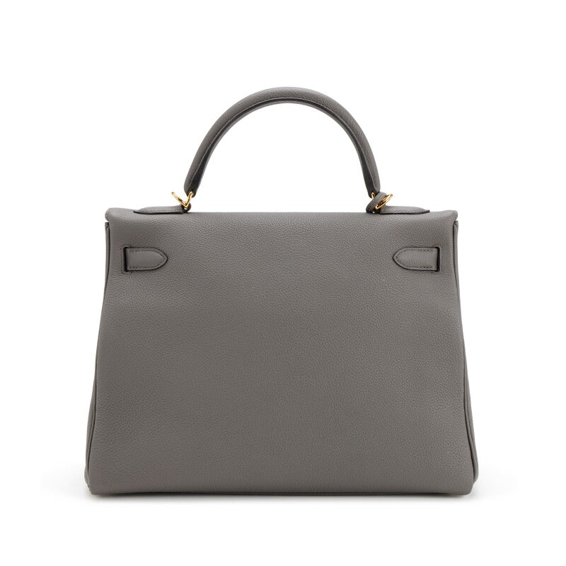 Hermès Gris Etain Retourne Togo Kelly 32 Gold Hardware, 2020