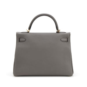 Hermès Gris Etain Retourne Togo Kelly 32 Gold Hardware, 2020