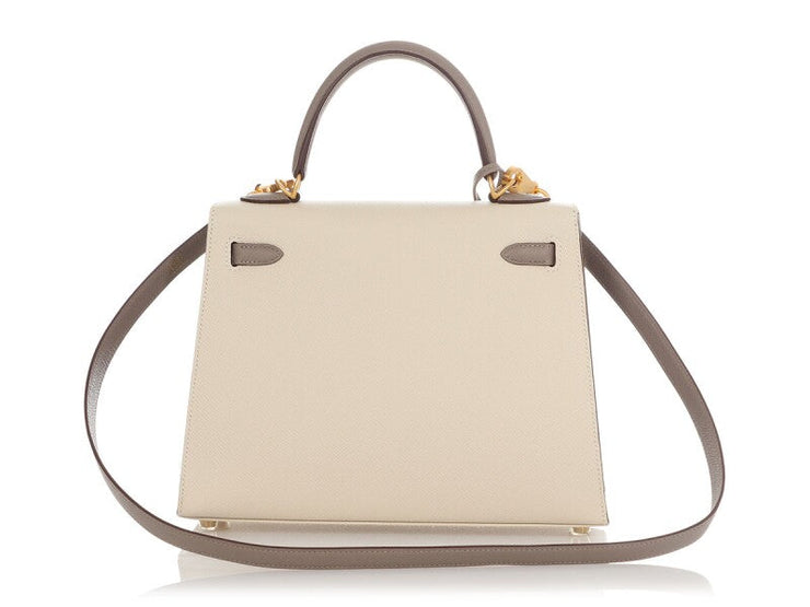 Hermès Nata and Gris Epsom HSS Kelly 25 Gold Hardware, 2021