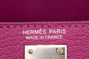 Hermès 2018 Rose Pourpre Chevre Mysore Mini Kelly 20cm W/PHW