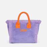 Borsa Colette in spugna viola con logo Saint Barth